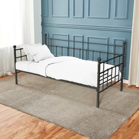 Κρεβάτι-Καναπές Havelock μαύρο μεταλλικό 90x190x98εκ 197.6x95.7x98 εκ.