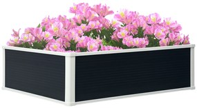 Outsunny Υπερυψωμένο παρτέρι, γλάστρα, με λειτουργία αποστράγγισης, προστασία από παράσιτα, πλαστικό, γκρι, 100 x 80 x 30 cm