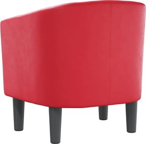 vidaXL Πολυθρόνα Μπάρελ Κόκκινη από Συνθετικό Δέρμα