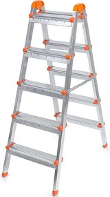 Σκάλα Double Step Perilla μεταλλική 5+5 σκαλοπάτια 117εκ.