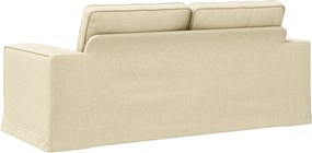 vidaXL Καναπές 140cm Κρεμ Μέταλλο