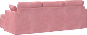 vidaXL Καναπές Ροζ 228 x 134 x 80 εκ Βελούδο