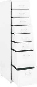 vidaXL Αρχειοθήκη Φορητή Λευκή 28 x 41 x 109 εκ. Μεταλλική