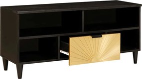 vidaXL Ντουλάπι TV Μαύρο και Χρυσό 100 x 33 x 46 εκ Επεξεργασμένο ξύλο