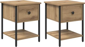 vidaXL Κομοδίνο 2 τμχ. Artisan Oak 34 x 35,5 x 45 εκ