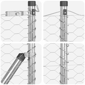 vidaXL Στύλος Περιφράξεων Ασημί 25 x 1 μ (36 mm πλέγμα) Ατσάλι