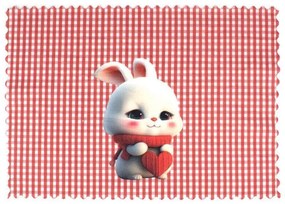 Σουπλά Παιδικό Love Bunny 36 Red DimCol 35x50cm Πολυέστερ