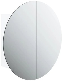 vidaXL Ντουλάπι Μπάνιου με Στρογγυλό Καθρέφτη/LED Λευκό 47x47x17,5 εκ.