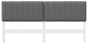 vidaXL Ταπετσαρισμένο κεφαλάρι Λευκό και Ανοιχτό Γκρι 200 cm