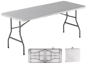 BLOW-R Τραπέζι Συνεδρίου - Catering Πτυσσόμενο (Βαλίτσα), HDPE Άσπρο, Μέταλλο Βαφή Γκρι 180x75x74cm
