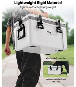 VEVOR Portable Cooler 26 QT Insulated Cooler 38 Can Capacity with Handles Strap