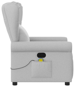 vidaXL καρέκλα ανάκλισης μασάζ Cloud Grey Fabric