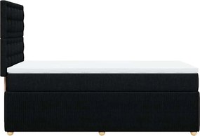 vidaXL Κρεβάτι Boxspring με Στρώμα Μαύρο 90x190 εκ.Υφασμάτινο