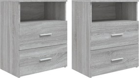 vidaXL Κομοδίνα 2 τεμ. Γκρι Sonoma 50 x 32 x 60 εκ.
