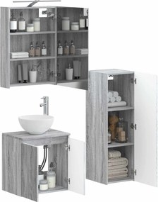 vidaXL Σετ Επίπλων Μπάνιου 4 pcs Γκρι Sonoma
