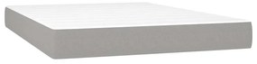 vidaXL Κρεβάτι Boxspring με Στρώμα Ανοιχτό Γκρι 140x200 εκ. Υφασμάτινο