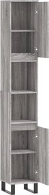 vidaXL Ντουλάπι Μπάνιου Γκρι Sonoma 30x30x190 εκ. Επεξεργασμένο Ξύλο
