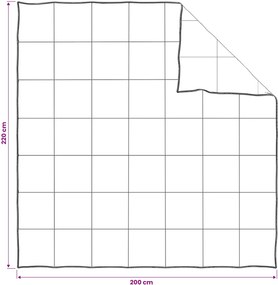 vidaXL Σετ Παπλωμάτων Λευκό 200 x 220 cm Πολυεστέρας, Μπαμπού