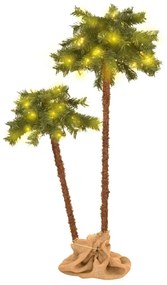 vidaXL Δέντρο Φοίνικας Τεχνητός Διπλός με LED 90 εκ. & 150 εκ.