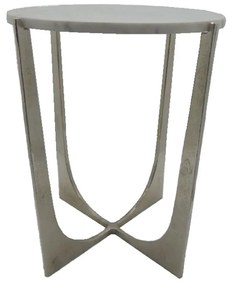 DION SIDE TABLE SILVER NICKEL ΛΕΥΚΟ 40,75x40,75xH56cm