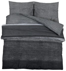 vidaXL Σετ Παπλωματοθήκης Σκούρο Γκρι 140x200 εκ. Βαμβακερό