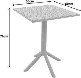Τραπέζι Groovy pakoworld pp διατρητο ανθρακί 60x60x76εκ