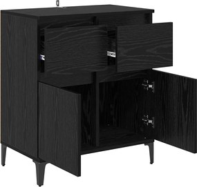 vidaXL Πλαϊνό γραφείο με συρτάρι Μαύρη Οξυά 60 x 35 x 70 cm