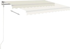 vidaXL Τέντα Συρόμενη Χειροκίνητη Κρεμ 450 x 350 εκ.