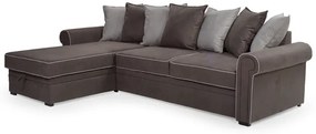 Γωνιακός καναπές κρεβάτι Verdi με αποθηκευτικό χώρο, καφέ 286x74/90x180cm Αναστρέψιμος – DIS-TED-081