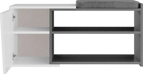 Παπουτσοθήκη Ανθρακί / Λευκό FIONA 104,6x37,5x47,2