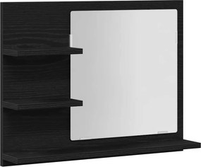 vidaXL Καθρέφτης Μπάνιου Μαύρη Δρυς 60 x 10,5 x 45 εκ. Μοριοσανίδα