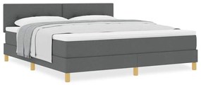 vidaXL Κρεβάτι box spring με στρώμα Σκούρο γκρι 180 x 200 cm ύφασμα