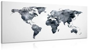 Εικόνα πολυγωνικού παγκόσμιου χάρτη σε ασπρόμαυρο - 100x50