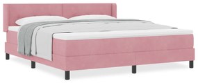 vidaXL Κρεβάτι με Στρώμα Ροζ 180x200 εκ. Βελούδο