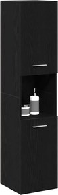 vidaXL Ντουλάπι Μπάνιου Μαύρη Οξυά 30 x 30 x 130 εκ Επεξεργασμένο ξύλο
