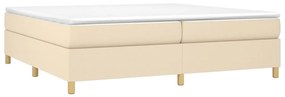 vidaXL Κρεβάτι Boxspring με Στρώμα Κρεμ 200x200 εκ. Υφασμάτινο