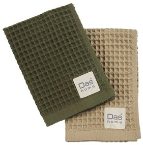 Ποτηρόπανα Πικέ (Σετ 2τμχ) Das Home Kitchen 0802 Olive-Green