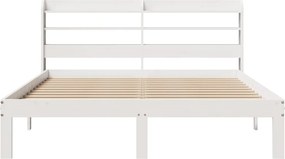 vidaXL Σκελετός Κρεβατιού με Κεφαλάρι Χωρίς Στρώμα Λευκό 120x200 εκ.