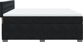 vidaXL Κρεβάτι Boxspring με Στρώμα Μαύρο 200x200 εκ. Βελούδινο