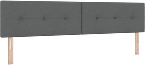 vidaXL LED Κρεβάτι με βάθρο Σκούρο Γκρι 200 x 200 cm ύφασμα