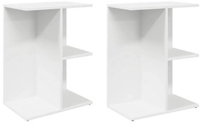 vidaXL Κομοδίνα 2 τεμ. Λευκά 46,5x29x61 εκ. από Επεξεργασμένο Ξύλο