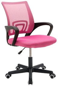 Καρέκλα γραφείου Berto II με ύφασμα mesh σε ροζ-μαύρη απόχρωση 57.5x54.5x81-91εκ 60x48x95 εκ.