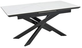 Τραπέζι Rogemi pakoworld γκρι mdf-μαύρο μέταλλο 160-200x90x75εκ