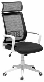 Καρέκλα γραφείου Berwyn 275, Άσπρο, Μαύρο, 114x63x63cm, 11 kg, Με ρόδες, Με μπράτσα, Μηχανισμός καρέκλας: Κλίση | Epipla1.gr