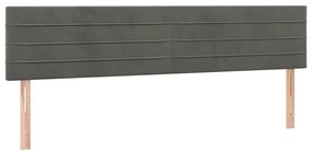 vidaXL Κεφαλάρι Κρεβατιού LED Σκούρο Γκρι 180x5x78/88 εκ. Βελούδινο