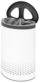 Καλάθι πλυσίματος Brabantia Selector 1003787, 55 l, 2 διαμερίσματα, οπές εξαερισμού, πλήρωση χωρίς άνοιγμα, Λευκό