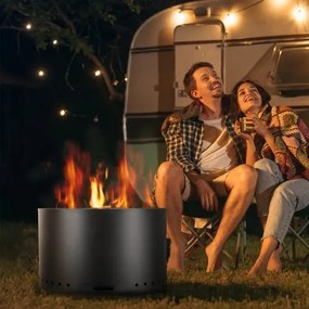VEVOR Smokeless Fire Pit Stove Bonfire 71,1 cm Dia Wood Καύση Ανοξείδωτο