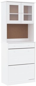 vidaXL Ντουλάπι ALTA Λευκό 77 x 35 x 188 εκ. από Μασίφ Ξύλο Πεύκου