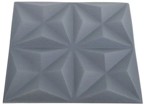 vidaXL Πάνελ Τοίχου 3D 24 τεμ. Γκρι Origami 50 x 50 εκ. 6 μ²