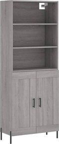 vidaXL Ντουλάπι Γκρι Sonoma 69,5 x 34 x 180 εκ. Επεξεργασμένο Ξύλο